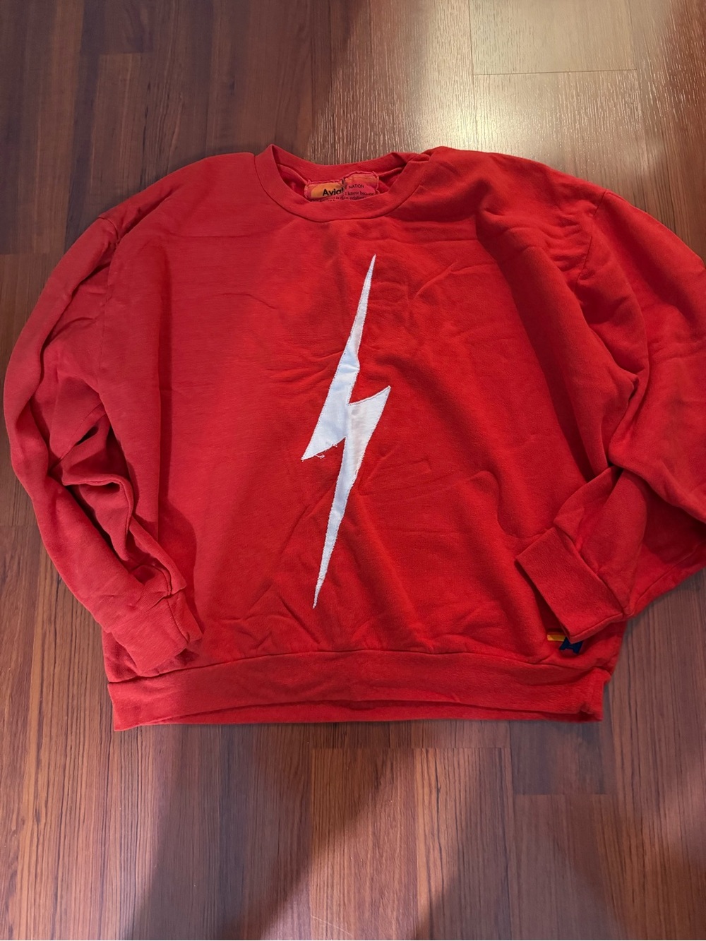Aviator Nation Red Lightning Bolt Sweatshirt